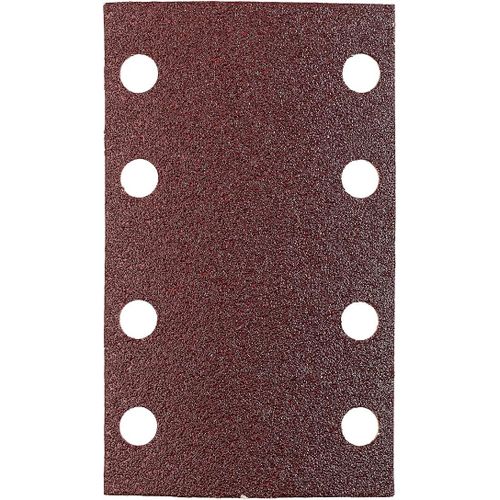Bande abrasive 80x133 mm en corindon supérieur avec grain 180, changement sans outil, encollage entièrement en résine synthétique et support papier renforcé, pour le ponçage du bois et du métal