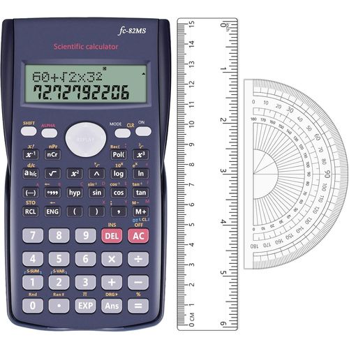 Calculatrice College Lycee Bureau Scientifique - Bonus Règle Et Rapporteur, Calculette Mode Examen Materiel Ecole Papeterie Pack Fourniture Scolaire Rentrée