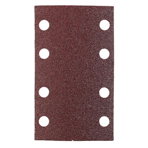 Bande abrasive 80x133 mm en corindon supérieur avec grain 120, changement sans outil, encollage entièrement en résine synthétique et support papier renforcé, pour le ponçage du bois et du métal