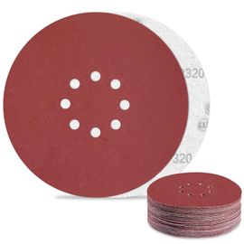 Disque Abrasif 225 mm 8 Trous Papier Poncage Grain 320 pour Disque Ponceuse Murale (30Pièces)