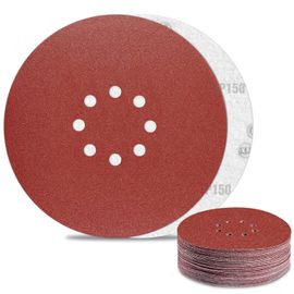 Disque Abrasif 225 mm 8 Trous Papier Poncage Grain 150 pour Disque Ponceuse Murale (30Pièces)