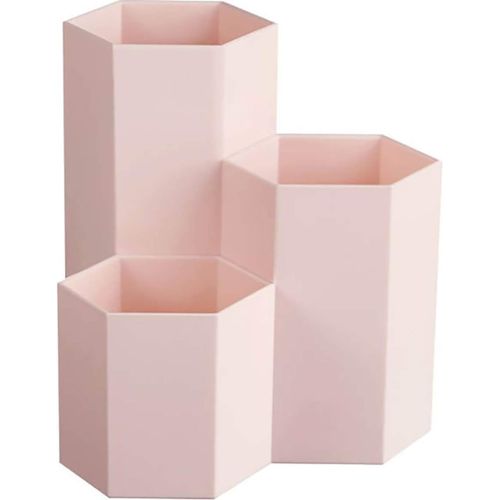Pot Créatif Hexagonal Multifonction Pour Ranger Pinceaux De Maquillage, Pinceaux, Stylos, Papeterie - Décoration De Bureau - Rose