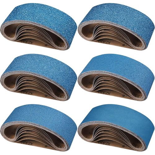 Bandes Abrasives 75x533 mm, 10 Pièces Bandes Abrasives Grain 40/60/80/120/240/400 pour Ponceuse à Bande pour Métal Bois