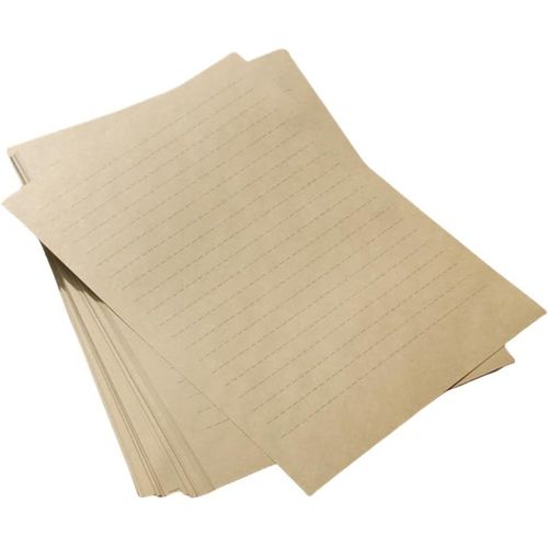 Papier Papeterie Kraft Pour Écriture, Papeterie Lignée, Papier D'imprimante Vintage, Invitation Double Face, Papier Antique À L'ancienne (50, A5)
