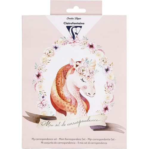 Set De Correspondance Pour Enfants Thème Licorne - Papier À Lettres - 8 Feuilles A5 + 8 Enveloppes C6 + 4 Cartes 11x15,5cm + Stickers - Correspondance Fille
