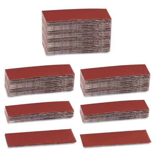 Lot de 100 bandes de papier abrasif pour ponceuse de détail 8,9 x 3,1 cm, bandes auto-agrippantes grain 600, recharges de papier abrasif pour ponceuse de détail pour bricolage, travaux