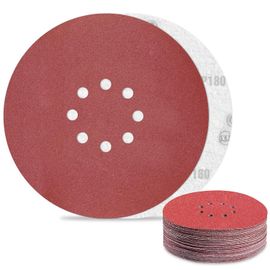 Disque Abrasif 225 mm 8 Trous Papier Poncage Grain 180 pour Disque Ponceuse Murale (30Pièces)