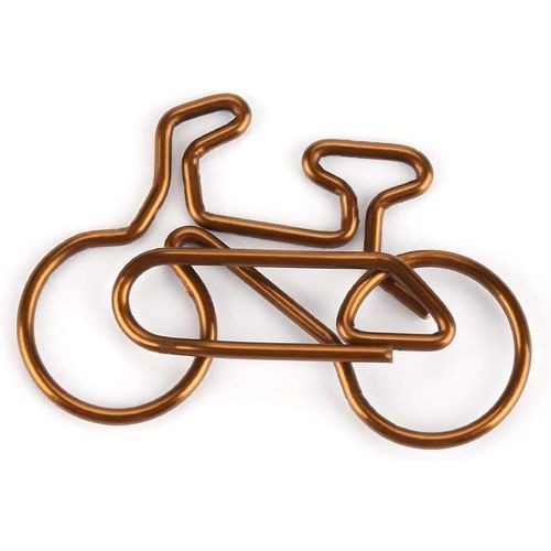 Lot De 20 Trombones En Métal En Forme De Vélo, Marque-Pages En Métal Marron Comme Marque-Pages Décoratifs Ou Porte-Papeterie Pour Cadeaux Mignons D'école De Bureau