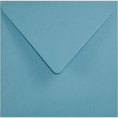25 enveloppes bleues carrées recyclées 153x153 mm 110g Woodstock Azzurro rabat pointu enveloppes colorées décoratives éco vintage pour mariage anniversaire Noël invitations cartes de voeux