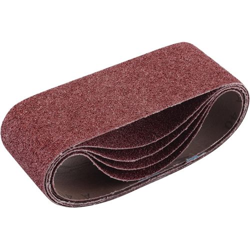 Lot De 5 Bandes Abrasives En Tissu, 75 X 457 Mm, Grain 40 (Rouge, Taille Unique)