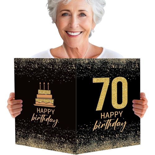 Grande Carte de Voeux 70ans Happy Birthday Géante Carte Anniversaire Joyeux Anniversaire Cadeau pour Anniversaire