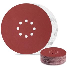 Disque Abrasif 225 mm 8 Trous Papier Poncage Grain 600 pour Disque Ponceuse Murale (30Pièces)
