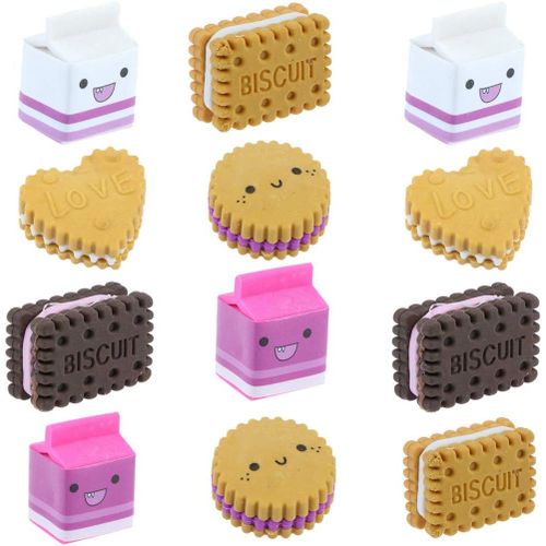 12 Pcs Gomme Enfants Nouveauté Gomme Mignonne Gomme Dessin Animé Gomme Douce, Gomme Crayon De Couleur Pour L'école Fournitures De Bureau À Domicile Papeterie