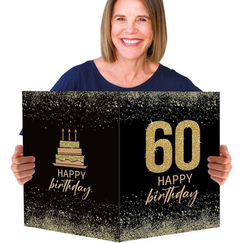 Grande Carte de Voeux 60 ans Happy Birthday Géante Carte Anniversaire Joyeux Anniversaire Cadeau pour Anniversaire