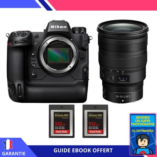 Nikon Z9 + Z 24-70mm f/2.8 S + 2 SanDisk 512GB Extreme PRO CFexpress Type B + Ebook 'Devenez Un Super Photographe' - Hybride Nikon