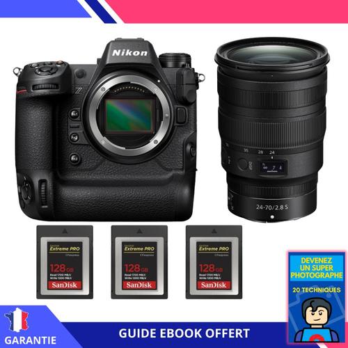 Nikon Z9 + Z 24-70mm f/2.8 S + 3 SanDisk 128GB Extreme PRO CFexpress Type B + Ebook 'Devenez Un Super Photographe' - Hybride Nikon