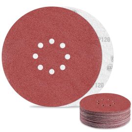Disque Abrasif 225 mm 8 Trous Papier Poncage Grain 120 pour Disque Ponceuse Murale (30Pièces)