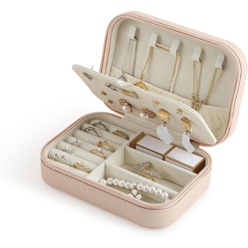 Étui À Bijoux De Voyage, Organ Ur De Bijoux De Voyage Double Couche Pour Collier, Boucles D'oreilles, Bagues, Présentoir À Bijoux Pour Femmes Et Filles, Rose