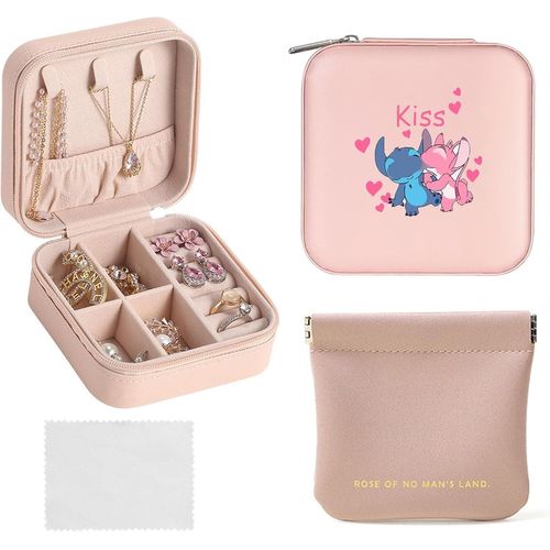 Lot 3 Boîte À Bijoux Petit Boite A Bijoux Femme Boite À Bijoux De Voyage Coffret À Bijoux En Cuir Pu Pour Femme Et Fille Cadeau Pour Mariage Anniversaire Noël,Bracelets,Colliers Et Montres,Rose Petit