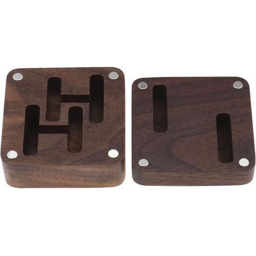 Boîte À Boutons De Manchette En Bois Magnétique Organisateurs De Bijoux Boîte À Boutons De Manchette Accessoires Pour Hommes Garçons 4.7x4.7cm, Marron