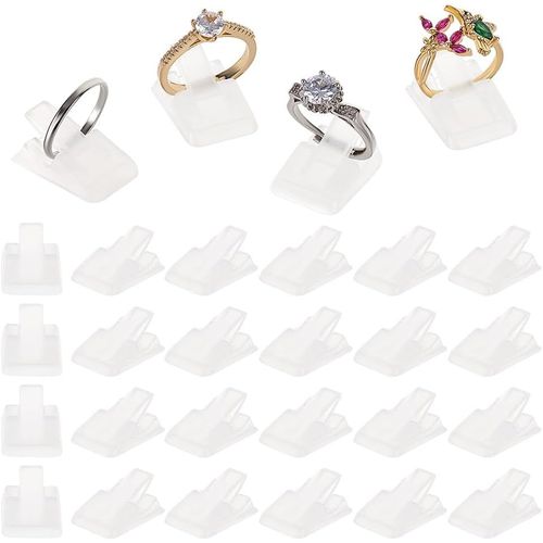 36pcs Support De Bague En Plastique Transparent Petit Présentoir À Bijoux Présentoir À Bagues Pour Bagues De Fiançailles Mariage Bijouterie Vendeurs Chambre