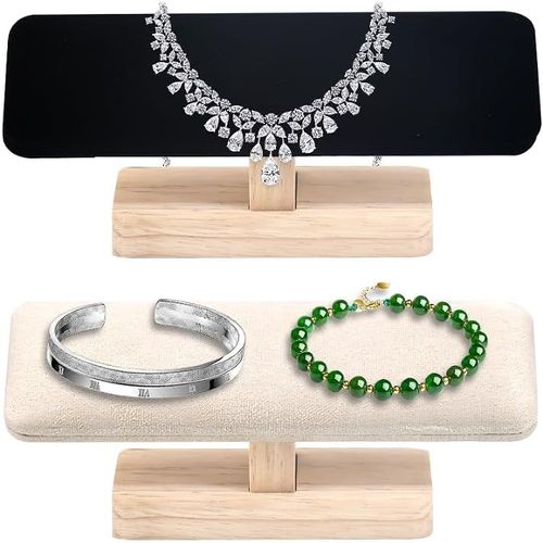 2 Pièces Porte Bijoux Presentoir Bracelet, Support Bracelet En Bois, Porte Bijoux Ent, Rangement Bracelet 2 Couleurs, Présentoir À Bijoux En Bois Pour Montre, Bracelet, Collier (Blanc Et Noir)