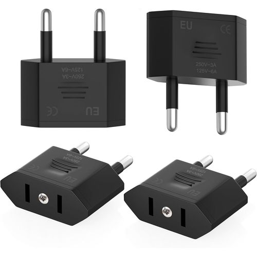 4 Pièces Adaptateur Pr Usa Vers France,Adaptateur Pr Usa France,Pr Usa Vers 2 Broches Euro France, Allemagne,Espagne