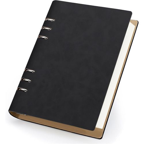 Carnet À Anneaux A5 - Cahier De Note Ligné 14x21cm - 100gsm Ligné Carnet Notebook A5-150 Feuilles Cahier Cuir Pu Spirale Rechargeable - Bloc Note A5 Carnet De Voyage, Noir