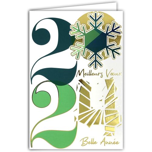 Carte Bonne Année 2024 Meilleurs V?Ux En Or Doré Brillant Scintillant Avec Enveloppe Blanche Format 12x17,5cm - Grand Nombre Chiffres 12 Coups De Minuit Nouvel An