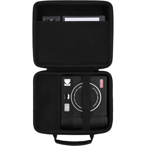 CHECARZHN--NO1-Kodak Mini Shot 4 Era 4Pass Appareil Photo Instantané Et Imprimante Photo 2 En 1 Étui De Protection Rigide Avec Bandoulière, Étui Uniquement, Noir, Fermeture Éclair Noire