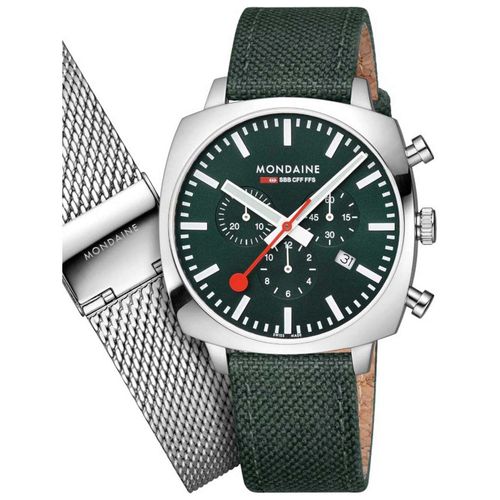 Mens Watch Mondaine Msl.41460.Lf.Set, Quartz, 41mm, 5atm