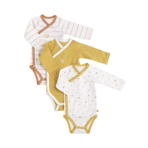 Bodies Bébé En Coton À Manches Longues Lot De 3 - Sunlight Jaune/Blanc