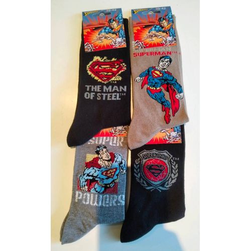 Lot De 4 Paires  De Chaussettes Superman  T 39/42 Composition Coton Neuf 