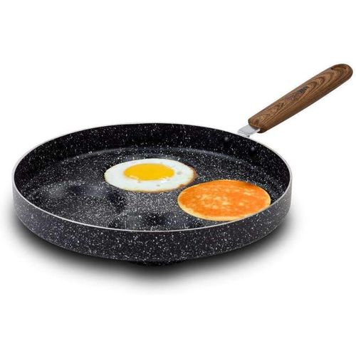 CHECARZHN--NO1-Poêle Nature - Diamètre 26 Cm - Poêle À Frire Avec Revêtement En Granit - Poêle À Induction - Pour ?ufs Au Plat, Crêpes, Omelettes