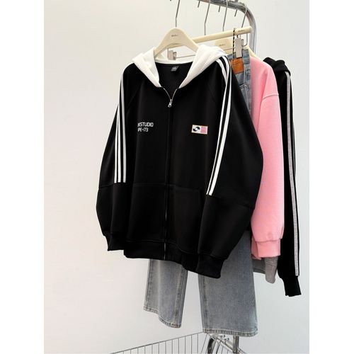 Sweat-Shirt Fin En Coton Pour Femme, Veste À Capuche Avec Fermeture Éclair, Printemps Et Automne