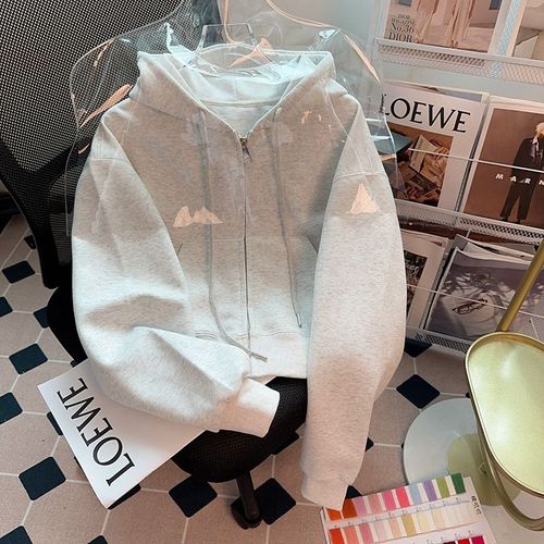 Sweat-Shirts Pour Femmes Printemps Et Automne Mince Couleur Unie Tendance Cardigan Veste Hauts Grande Taille Vêtements Pour Femmes