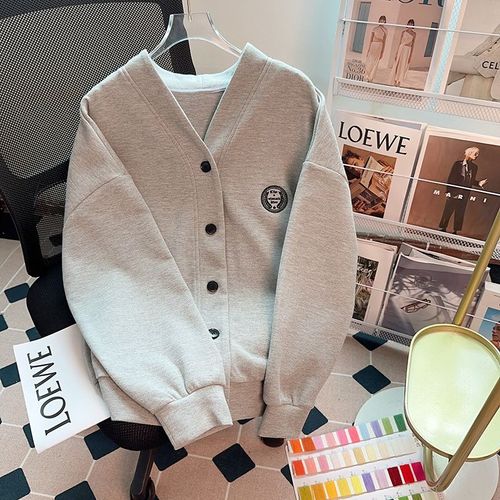 Pull En Composite De Perles 390 G, Veste Cardigan Brodée, Haut À Manches Longues, Vêtements Tendance Pour Femmes De Grande Taille