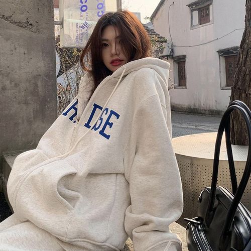 Sweat-Shirt Ample Brodé Extra Large Style Hong Kong Pour Femme