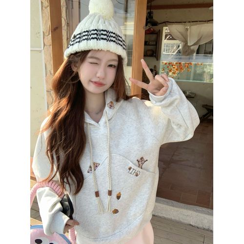 Veste Cardigan Épaisse Tendance En Velours Pur Automne Et Hiver, Haut Chaud À Capuche