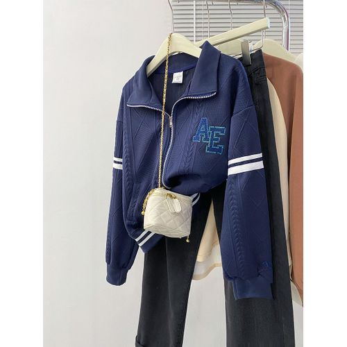 Sweat-Shirt Jacquard Pour Femme, Veste Cardigan Courte Brodée Fine, Hauts Grande Taille, Vêtements Pour Femmes, Printemps Et Automne