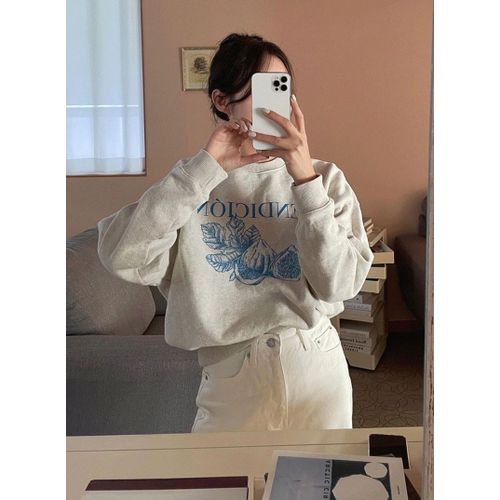 Sweat-Shirt Ample Imprimé Fin Pour Femme, Grande Taille, Automne Et Hiver