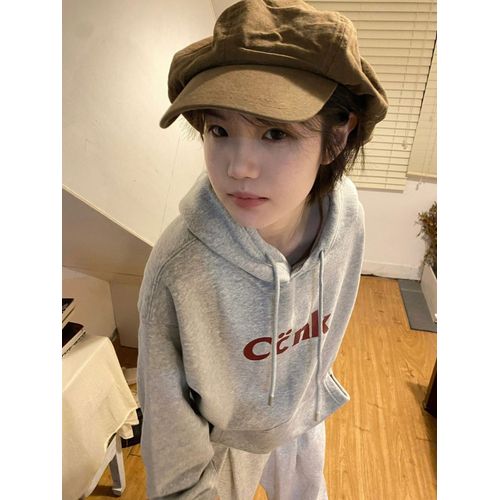 Sweat-Shirt À Capuche Fin Et Épais En Velours Pour Femme, Veste De Niche Tendance Automne Et Hiver