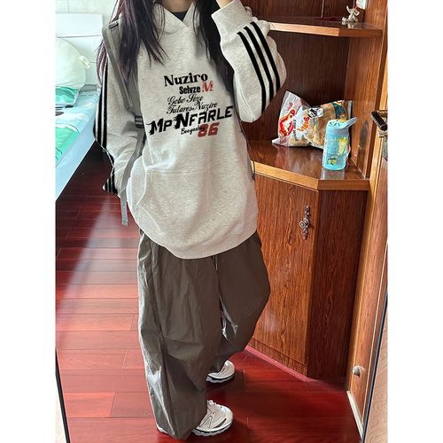 Sweat-Shirt À Capuche Imprimé À Trois Barres Pour Femme