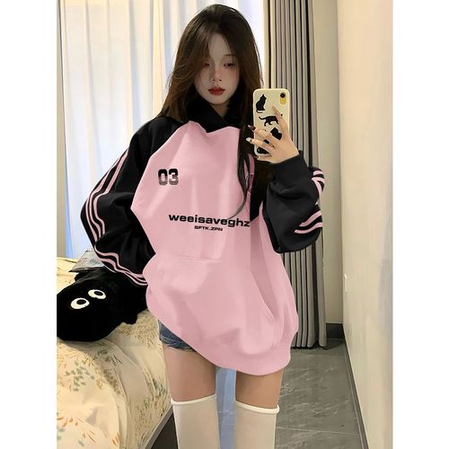 Sweat-Shirt À Capuche Imprimé À Trois Barres Pour Femme
