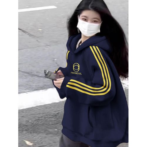 Sweat-Shirt À Capuche Imprimé À Trois Barres Pour Femme