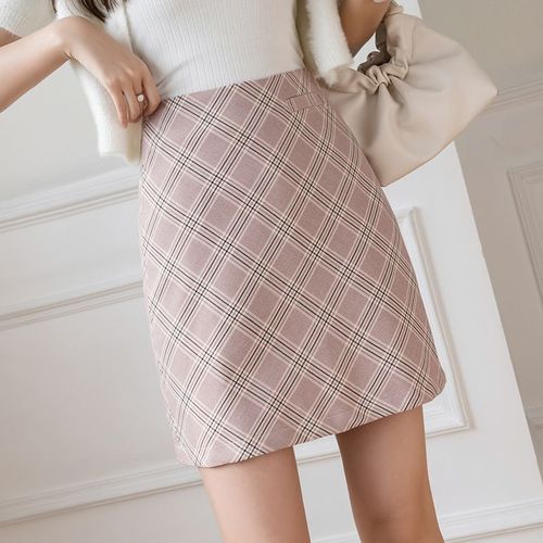 Jupe Trapèze Femme Été Polyvalente Taille Haute Petite Jupe Hanche Short Short À Carreaux