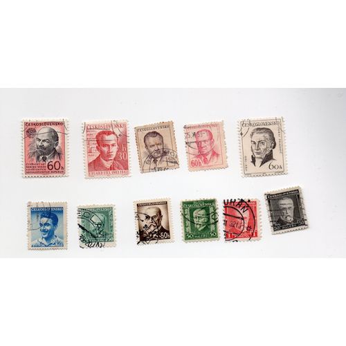 Tchécoslovaquie- Lot De 11 Timbres Oblitérés- Personnages Célèbres