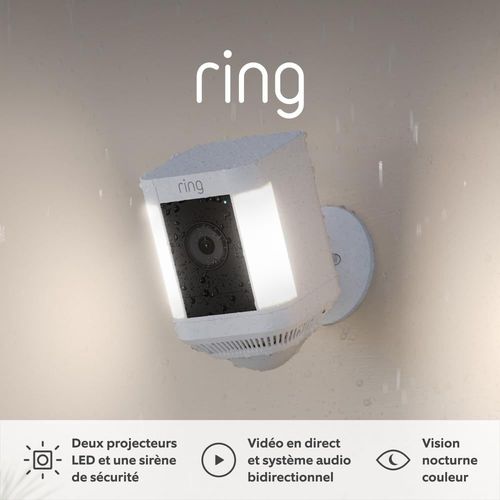 Caméra Spotlight Plus sans fil (Spotlight Cam Plus Battery)| Caméra surveillance extérieure wifi, vidéo HD 1080p, audio bidirectionnel, projecteurs LED | Essai Home gratuit 30 j..[V19]