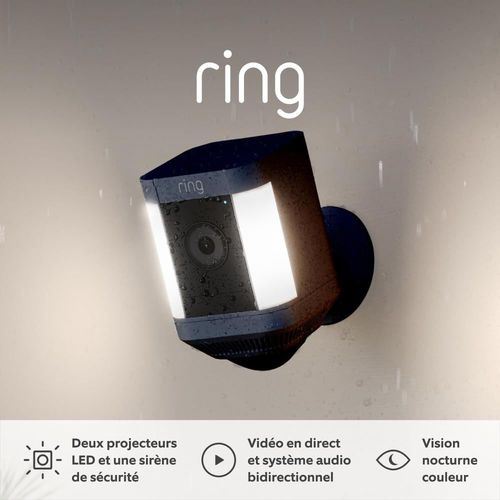 Caméra Spotlight Plus sans fil (Spotlight Cam Plus Battery)| Caméra surveillance extérieure wifi, vidéo HD 1080p, audio bidirectionnel, projecteurs LED | Essai Home gratuit 30 j..[V20]
