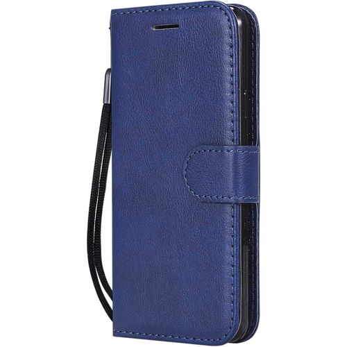 Kal-Coque Pour Galaxy A3 2016, Pu En Cuir Coque Portefeuille Étui Housse, Design Classique Tpu Coque Pour Samsung Galaxy A3 2016 - Bleu Marin